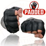 Milwaukee Leather MG7761 Women’s Black Leather Gel Palm Fingerless Motorcycle Hand Gloves W/ Stylish ‘Wrist Detailing’ - Image 2