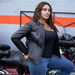 Milwaukee Motorcycle Clothing Co. Women’s Rebel Scooter Style Black Leather Biker Jacket w/ Mandarin Collar MMC20002 - Image 7
