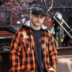 Milwaukee Leather MNG11642 Men’s Flannel Plaid Orange and Black Long Sleeve Cotton Button Down Shirt w/ Hoodie - Image 4