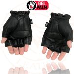 Milwaukee Leather SH442 Men’s Black Leather Gel Padded Palm Fingerless Motorcycle Hand Gloves W/ Soft ‘Genuine Leather’ - Image 2