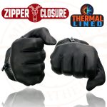 Milwaukee Leather SH728 Women’s Classic Black Leather Motorcycle Gloves with Zipper Closure - Image 2