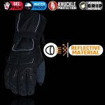 Milwaukee Leather SH814 Men’s Black Leather Waterproof Gauntlet Motorcycle Gloves w/ Textile and Leather - Image 2