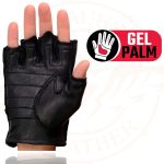 Milwaukee Leather SH851 Men’s USA Deer Skin Leather Black Gel Padded Palm Fingerless Motorcycle Riders Gloves - Image 2