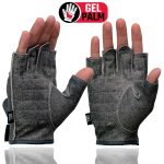 Milwaukee Leather MG7557 Men’s Grey Leather Gel Padded Palm Fingerless Motorcycle Hand Gloves W/ Breathable ‘Open Knuckle’ - Image 2