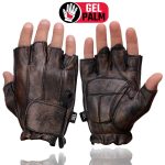 Milwaukee Leather MG7561 Men’s Premium Brown Leather Gel Padded Palm Fingerless Motorcycle Hand Gloves - Image 6