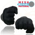 Milwaukee Leather SH791 Men’s Black Leather and Black Mesh Combo Racing Motorcycle Hand Gloves W/ Elasticized Fingers - Image 2