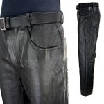 Milwaukee Leather LKM5718 Men’s Classic Black Loose Fitted Motorcycle Casual Leather Biker Pants - Image 7