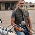 Milwaukee Leather MLM3510 Men’s Black/Beige Premium Leather Club Style Vest – Dual Closure Open Neck Motorcycle Vest - Image 5