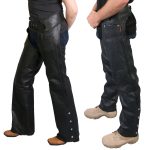 Hot Leathers CHM1003 Black Heavyweight Braided Uni-Sex Leather Chaps - Image 2