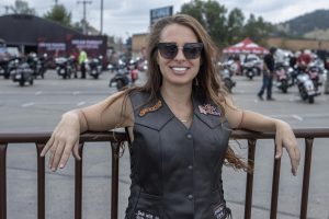 Event Leather ELL4900 Women’s ‘Love to Ride’ Black Leather Motorcycle Patched Embroidered Vests with Side Laces - Image 7