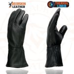 Milwaukee Leather Men’s Gauntlet Motorcycle Hand Gloves- Black Deerskin Long Cuff Thermal Lined Leather Palm – G317 - Image 5