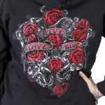Hot Leathers GLZ4246 Ladies Black Hoodie Sweatshirt with Live, Love, Ride and Roses Artwor - Image 4
