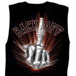 Hot Leathers GMT3453 Mens Bone Finger “Back off” Black Sleeveless Shooter Tank Top Shirt - Image 2