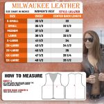 Milwaukee Leather LKL4700 Women’s Black Premium Leather Side Laced  Motorcycle Biker Riders Vest w/ Snap Closure - Image 3