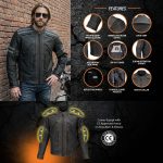 Milwaukee Leather Men’s Matte Black Street CE Armored Motorcycle Vented Jacket – Reflective – LKM17012 - Image 4