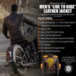 Milwaukee Leather Men’s Live to Ride Classic Retro Brown Premium Leather CE Armored Motorcycle Jacket – Side Lace – LKM1707 - Image 2