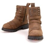 Milwaukee Leather MBL9306 Women’s Premium Brown Leather Double Strap Motorcyle Riding Boots - Image 4