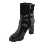 Milwaukee Leather MBL9433 Women’s Black Triple Buckle Strap Fashion Riding Boots with Block Heel - Image 4