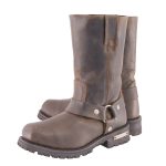 Milwaukee Leather Men’s Classic 11-Inch Dark Brown Leather Harness Square Toe Motorcycle Boots MBM9062 - Image 10