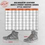 Milwaukee Leather MBM9107 Men’s Black Suede Leather w/ White Stitching Reinforced Street Riding Shoes w/ Ankle Support - Image 3