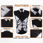 Biker Clothing Co. MDM11679 Men’s Classic Black and White Tie-Dye Button-Down Frayed Sleeveless Cut Off Shirt - Image 2