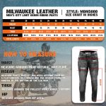 Milwaukee Leather MDM5000 Men’s City Limit Black CE Armored Motorcycle Riding Denim Jeans Pants Reinforced w/ Aramid Fibers - Image 3
