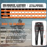 Milwaukee Leather MDM5001 Men’s Metro Black CE Armored Motorcycle Riding Denim Jeans Reinforced w/ Aramid Fibers - Image 3