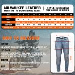 Milwaukee Leather MDM5003 Men’s Blue Armored Motorcycle Riding Denim Jeans Reinforced with Aramid Fibers - Image 3