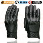 Milwaukee Leather MG7501 Men’s Black Leather i-Touch Screen Compatible Gel Palm Motorcycle Gloves W/ Protective Knuckle - Image 5