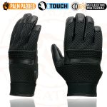 Milwaukee Leather MG7503 Men’s Black Leather  i-Touch Screen Compatible Mesh Racing Motorcycle Hand Gloves W/ Reflector - Image 6