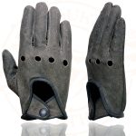 Milwaukee Leather MG7507 Men’s Grey Perforated Leather Full Finger Motorcycle Hand Gloves W/ Breathable ‘Open Knuckle’ - Image 7