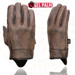 Milwaukee Leather MG7512 Men’s Brown Leather Gel Padded Palm Short Wrist Motorcycle Hand Gloves W/ ‘Full Panel Cover’ - Image 4