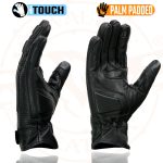 Milwaukee Leather MG7526 Men’s Black Leather i-Touch Screen Compatible Gel Palm Racer Motorcycle Gloves w/ Finger Protection - Image 5