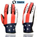 Milwaukee Leather MG7527 Men’s Black Leather i-Touch Screen Compatible Motorcycle Hand Gloves w/ Stars and Stripes - Image 5