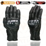 Milwaukee Leather MG7540 Men’s Black Leather Protective Knuckle Racer Motorcycle Gloves W/ Elasticized Reflective Fingers - Image 4