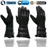Milwaukee Leather MG7550 Men’s Black Cowhide Leather Gauntlet Motorcycle Hand Gloves w/ X-Long Cuff i-Touch Screen Waterproof - Image 5