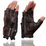 Milwaukee Leather MG7561 Men’s Premium Brown Leather Gel Padded Palm Fingerless Motorcycle Hand Gloves - Image 8