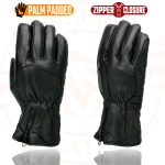 Milwaukee Leather MG7575 Men’s Black Premium Leather Long Wrist Gloves with Zipper Top - Image 4
