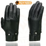 Milwaukee Leather MG7710 Women’s Black Perforated Leather Gel Palm Lightweight Motorcycle Hand Gloves W/ Wrist Loops - Image 4