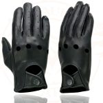 Milwaukee Leather MG7720 Women’s Black Perforated Deer Skin Leather Motorcycle Gloves w/ Breathable Open Knuckle - Image 4