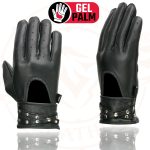 Milwaukee Leather MG7765 Women’s Black Leather Gel Palm Open Wrist Motorcycle Hand Gloves W/ Stylish ‘Wrist Detailing’ - Image 6