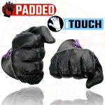 Milwaukee Leather MG7771 Women’s Black/ Purple ‘I – Touchscreen Compatible’ Laced Wrist Motorcycle Hand Gloves W/ Gel Palm - Image 4