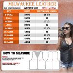 Milwaukee Leather ML1254 Women’s Black Premium Leather Side Lace Motorcycle Rider Vest w/ Milwaukee Leather Logo Snaps Closure - Image 3