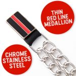 Milwaukee Leather Thin Red Line Medallion Vest Extender – Double Chrome Chains Genuine Leather 6.5″ Extension 4-PCS MLA6028SET - Image 4