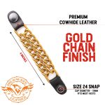 Milwaukee Leather MLA6091 Gold 4 Inch 4-PCS Vest Extender Set – Double Chrome Chains w/ Genuine Leather - Image 2