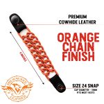 Milwaukee Leather MLA6093 Orange 4 Inch 4-PCS Vest Extender Set – Double Chrome Chains w/ Genuine Leather - Image 2