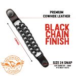 Milwaukee Leather MLA6095 Black 4 Inch 4-PCS Vest Extender Set – Double Chrome Chains w/ Genuine Leather - Image 2