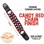 Milwaukee Leather MLA6096 Candy Red 4 Inch 4-PCS Vest Extender Set – Double Chrome Chains w/ Genuine Leather - Image 2