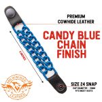 Milwaukee Leather MLA6097 Candy Blue 4 Inch 4-PCS Vest Extender Set – Double Chrome Chains w/ Genuine Leather - Image 2