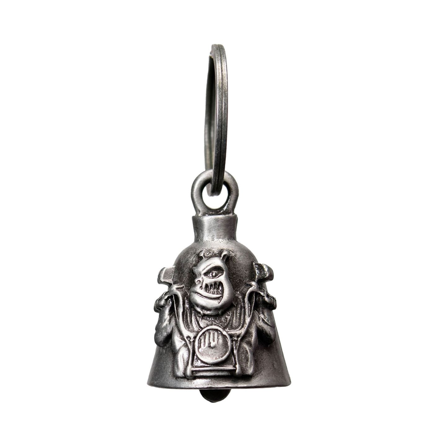 Milwaukee Leather MLB9053 ‘Bull Dog & Bike’ Motorcycle Good Luck Bell | Key Chain Accessory for Bikers